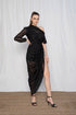 Cowl Black Cocktail Dress